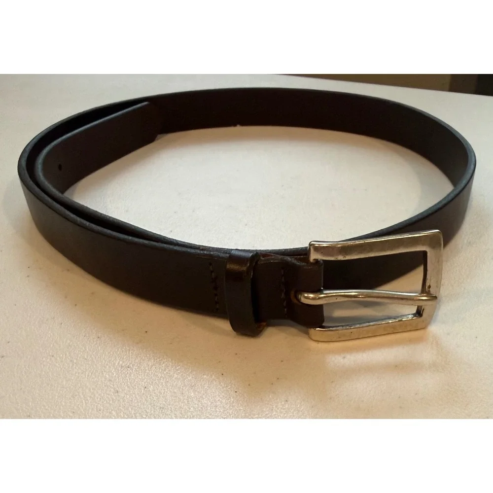 Gap Mens Dark Brown Genuine Leather Belt Solid Brass Buckle USA Made Size L